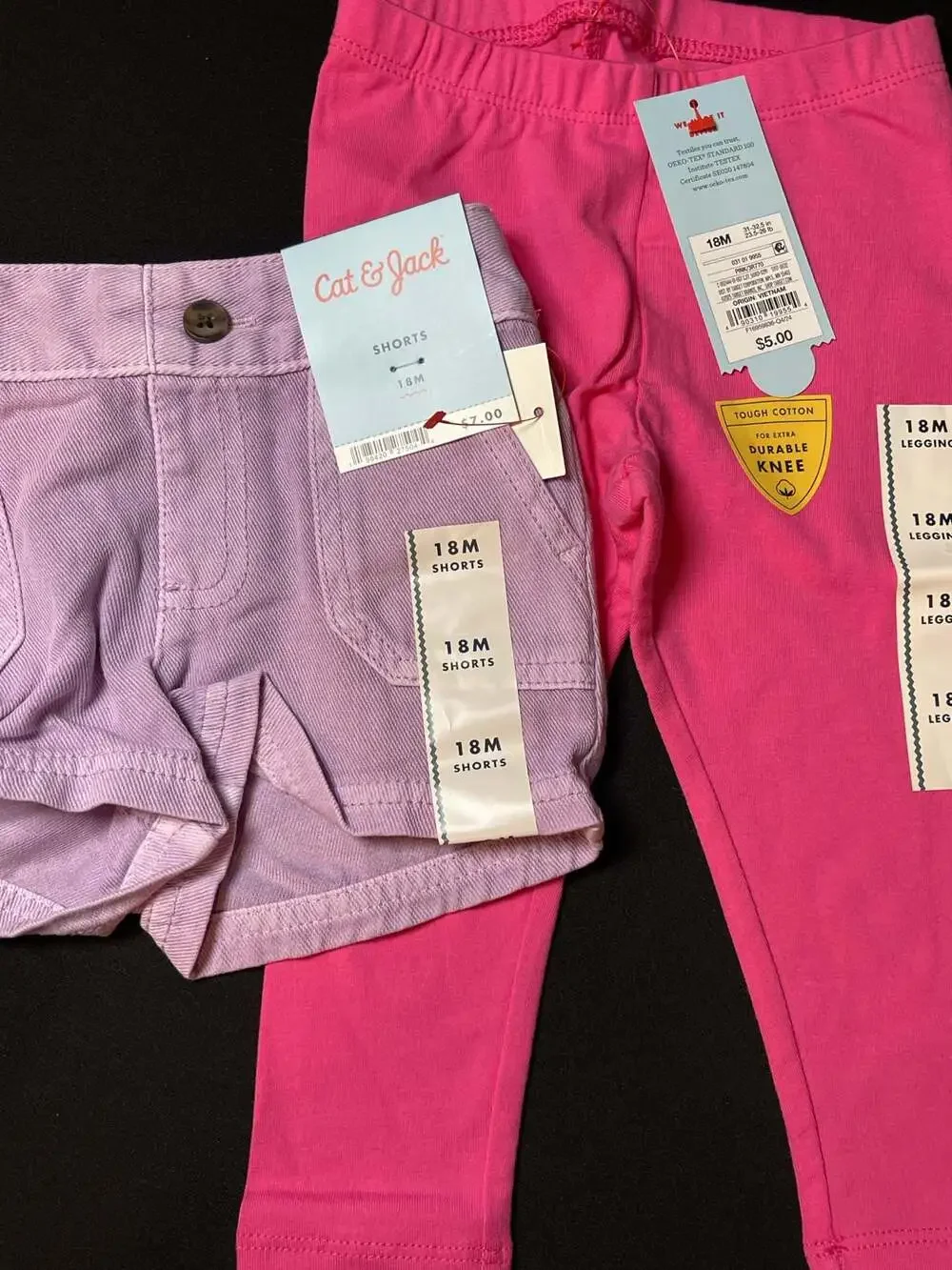 Cat & Jack 18M Pink Legging and Purple Shorts Lot